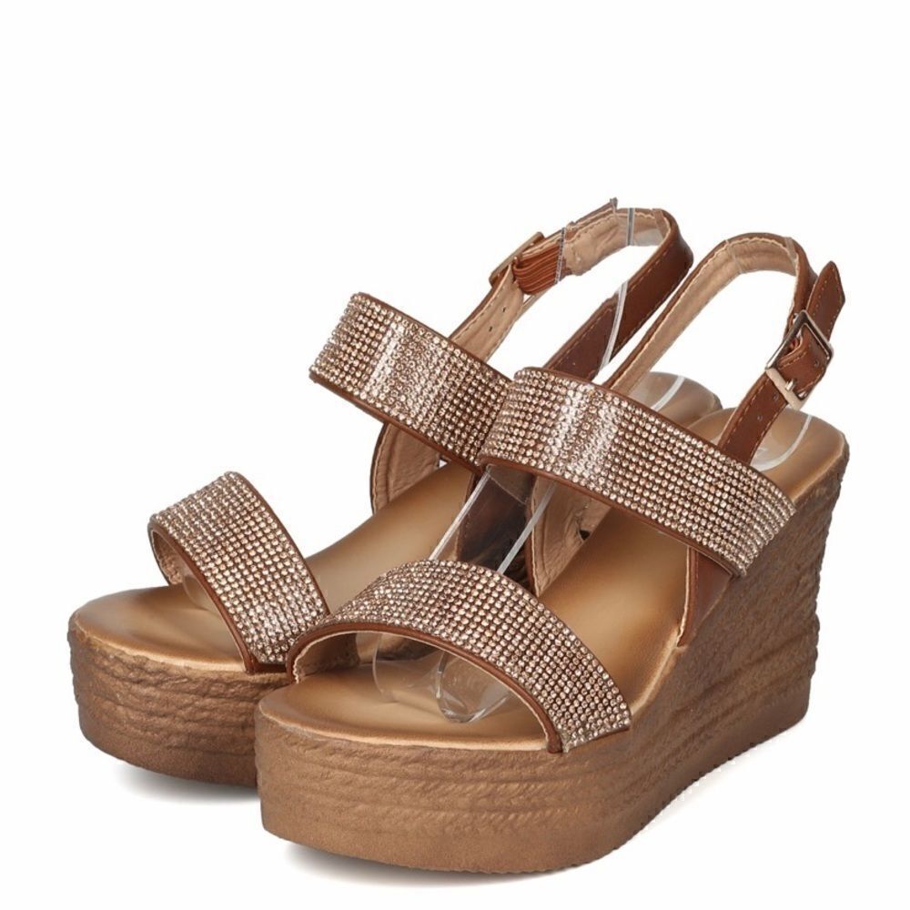 💥Refresh Rhinestone Embellished Wedge Sandals - Picture 3 of 12